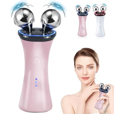 Microcurrent Facial Device, Face Massager Electric Face Lifting, Microcurrent Facial Device for Face and Neck, Best Present for Mother and Companion, Handheld Skin Care Face Toning Device(Pink)
