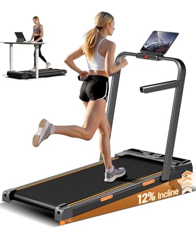 16% Incline Walking Pad Treadmills for Home, 4-in-1 Under Desk Treadmill with Handles, Foldable Treadmill with 2.5 HP Quiet Brushless, 330 LBS Capacity