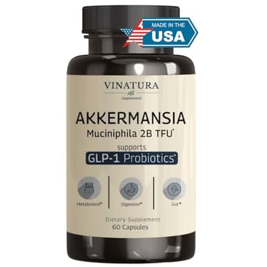 VINATURA Akkermansia Probiotic - Akkermansia Munciniphila Supplement, GLP-1 Supplement - 60 Capsules