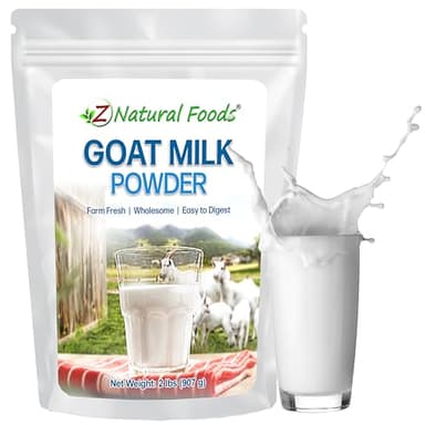 Z Natural Foods Goat Milk Powder - Pure Netherlands Full Cream Milk, Powdered Goat Milk, Highly Nutritious, Easy Digestion - Whole Goats Milk for Adults for Smoothies, Cooking, Baking, 2 lbs