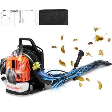 VEVOR 63CC Backpack Leaf Blower Gas Powered, 1.89L Tank, Delivers 1110CFM & 220MPH, Perfect for Garden Maintenance, Clearing Leaves & Snow