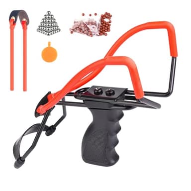 Catch&Hunt Wrist Rocket Slingshot for Adults, Scalable Powerful Professional Shooting Sling Shot, with Ammo,Spare Rubber Band,Targe（Tenhanced Style）