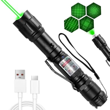 MIPREZT [Professional] Rechargeable Green Laser Pointer High Power Green Beam Laser Light Long Distance Range for TV/LED/LCD Screens Tactical Flashlights Presentation Office/Outdoors/Astronomic [002]