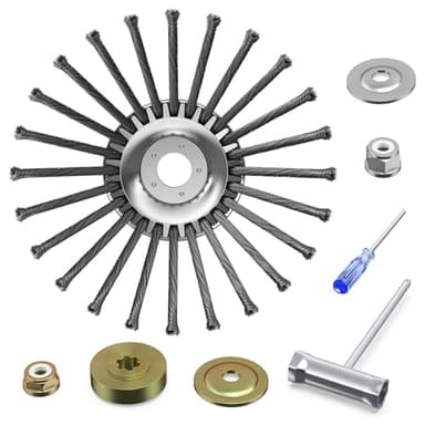 SIIONXD 10 Inch Steel Weed Eater Attachments, Wire Rotary Brush Weed Blade Head with Universal Weed Eater Attachments, Compatibility with Fits Most Weed Eater Trimmers for Moss/Weed/Rust Removal ﻿