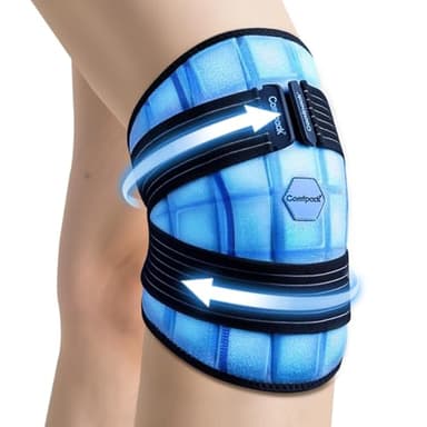 Comfpack Knee Ice Pack Wrap, 2 Hours Long Lasting Coldness Ice & Compression Therapy Flexible Ice Pack for Knee Replacement Surgery, Arthritis Pain, ACL, Swelling, Sports Injuries(23" × 10.3")