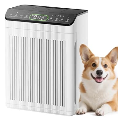 Air Purifiers for Home Large Room up to 2200sq.ft with Washable Filters, EVALIT Air Purifier for Bedroom with Fragrance, PM 2.5 Display Air Quality Sensor for Smoke Dust Odors, White, 1Pack+3Modes
