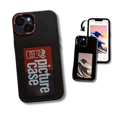 My Picture Case for Apple iPhone – Custom Photo Display Phone Case with Built-in Screen | Personalized Picture Phone Cover | Protective Slim Fit Case (iPhone 14) Black