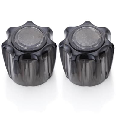PuritySage DF-RKS RV Bathroom Shower Knob, Hot and Cold Replacement Set for Forest River, Smoked Acrylic Knobs for Shower Faucet, 2-Pack