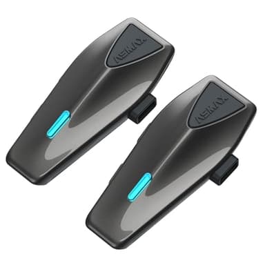 ASMAX S1 Motorcycle Bluetooth Headset with Smart Voice Control, Mesh Helmet Communication Systems, Noise Cancellation/Waterproof/FM Radio/FOTA Update, 8 Riders Intercom Fit for Snowmobile/Ski, 2 Pack