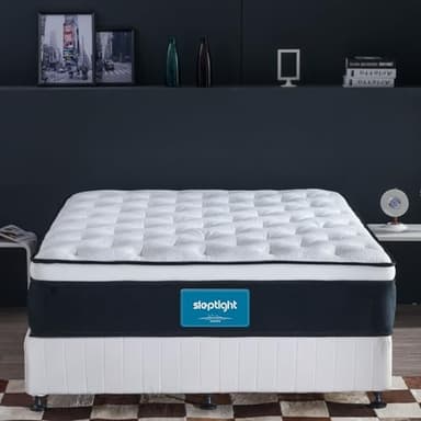 sleptight Short Queen Mattress, 12 Inches Pillow Top Hybrid RV Mattress in a Bag, Pocket Spring for Medium Firm Pressure Relief Camper