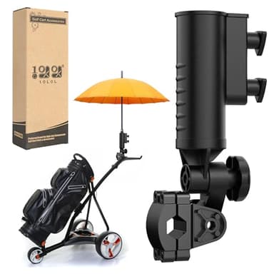 10L0L Heavy Duty Golf Push Cart Umbrella Holder - 180° Adjustable Aluminum Base for Golf Carts, Strollers, Wheelchairs & Bikes | Universal Mounting Design