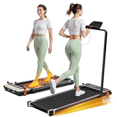 AKLUER Walking Pad with Incline - Dual-Sided 2 in 1 Under Desk Treadmill with Shiatsu Foot Massager, 330LBs Walking Pad Treadmills for Home and Office, LED Display and Remote Control, White