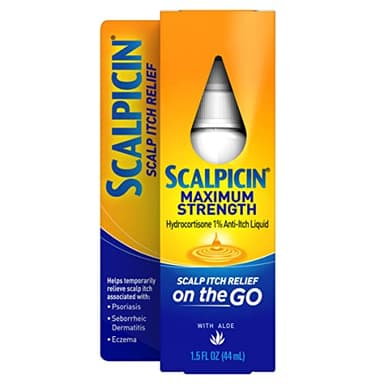 Scalpicin Maximum Strength Scalp Treatment Liquid for Itchy Scalp, Seborrheic Dermatitis & Psoriasis Scalp Treatment, Fragrance-Free, 1.5 fl oz
