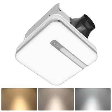 OREiN 3-in-1 Bathroom Fan with LED Light & Humidity Sensor, 80/110 CFM Exhaust Fan with Light, 1500lm, 3000K/4000K/5000K Selectable, Quiet Bathroom Ceiling Fan for Shower, Auto On at 60% Humidity