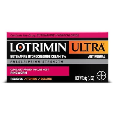 Lotrimin Ultra Ringworm Cream, Butenafine Hydrochloride 1%, Effective Antifungal Treatment of Most Ringworm, 1.1 Ounce (30 Grams)