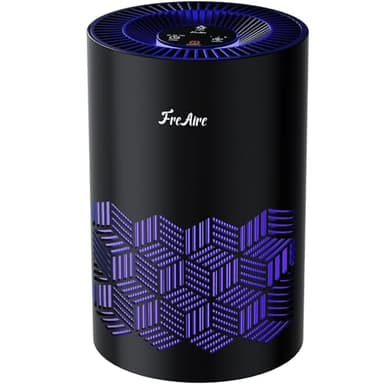 FreAire Air Purifiers for Bedroom Covers Up to 1086 Ft², Air Purifiers for Home, HEPA Air Purifier with Lights, Air Purifier Removes Dust Smoke Pollen Dander Smell, for Home/Pets/Bedroom (Black)