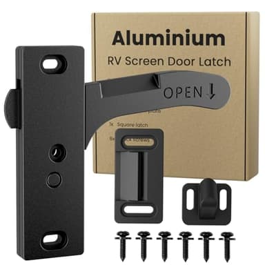 Safoner Aluminum RV Screen Door Latch Right Handle Replacement Kit for Travel Trailer, Camper, Motorhome- RV Accessories for Inside