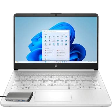 HP Laptop Computer for Home Student Study, 1-Year Office 365, 4GB RAM, 256GB Storage (128GB UFS + 128GB Hub Docking Set), 14 Inch, Intel Processor (Beat i3-1115G4), WiFi 6, Bluetooth 5.4, Windows 11 S