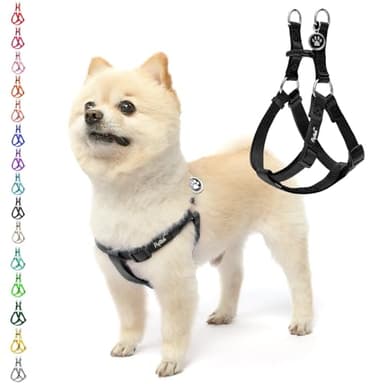 PUPTECK No Pull Dog Harness Soft Adjustable Basic Nylon Step in Puppy Vest Outdoor Walking with ID Tag