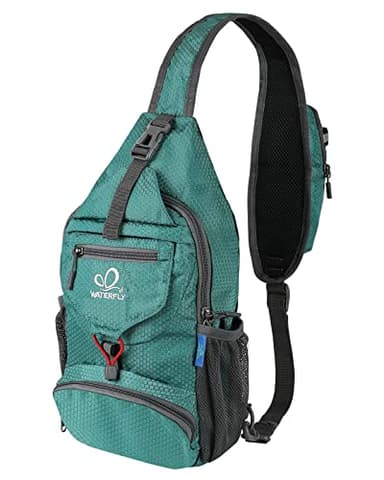 WATERFLY Packable Small Crossbody Sling Backpack Shoulder Chest Bag Daypack for Hiking Traveling