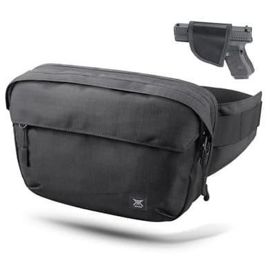 RXW Tactical CCW Fanny Pack, EDC Belt Bag with Holster, Conceal Carry Bag for Men, Adjustable Hiking Waist Pack