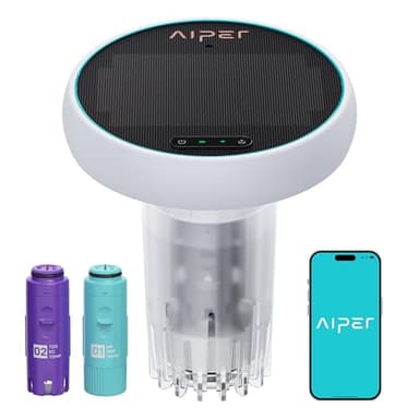 AIPER HydroComm Smart Pool Monitor, 24/7 Digital Water Testing for Pools, Hot Tubs & Spas, 5-in-1 Accurate Testing, App Control, Customized Optimization Tips, White