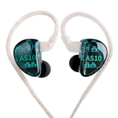 KZ AS10 Monitors Headphone Earbuds 5 Balanced Armature Driver, Noise Cancelling Headphones Wired IEMS Ear Phones with 2 Pin Detachable Cable for Musician Singer Church