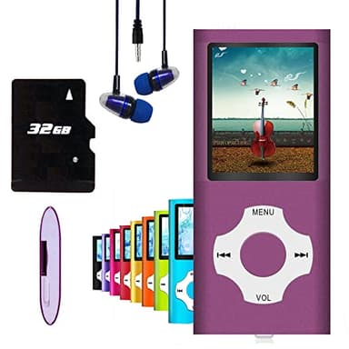 MP3 Player / MP4 Player, Hotechs MP3 Music Player with 32GB Memory SD Card Slim Classic Digital LCD 1.82'' Screen MINI USB Port with FM Radio, Voice Record