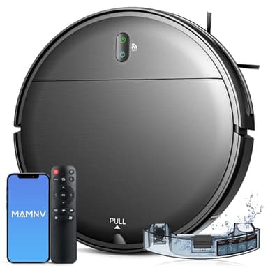 MAMNV Robot Vacuum and Mop,2 in 1 for Carpet & Hard Floor,Robotic Vacuum Cleaner with Alexa/Voice/App,Powerful & Quiet for Pet Hair,Slim 2.87",Self-Charging & Zigzag Path Cleaning