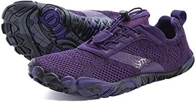 Joomra Women Barefoot Running Tennis Shoes Size 7.5-8 Minimal for Ladies Runner Purple Gym Fitness Athletic Hiking Trekking Walking Toes Trail Sneakers Workout Five Fingers Footwear 38