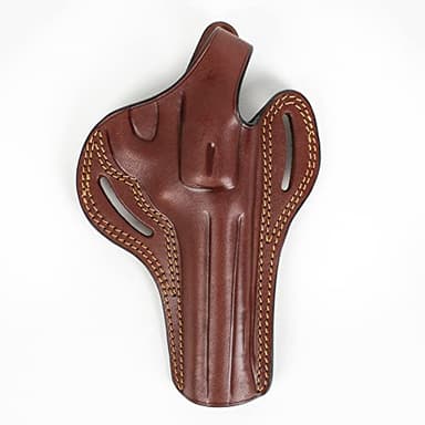 for Colt Python 5 inch Revolver 357 Magnum Owb Leather Gun Holsters (Brown Right Hand)