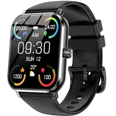 Smartwatch for Men Women, 1.83" HD Touchsreen, 130 Sports Modes, Bluetooth Call & Make Call, Health, Fitness & Sleep Tracker, Timer, 5 ATM Water-Resistance, Fitness Watch for Android/iOS, Black