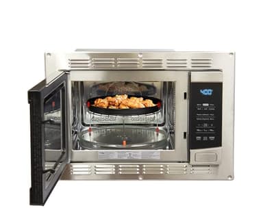 RV Stainless Steel Microwave Oven with Built In Air Fryer - 1.0 Cu. Ft. Capacity | Includes Trim Kit for Easy Installation & Stylish Finish