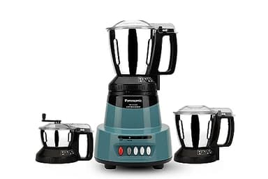Panasonic Mixer Grinder with SS304 Grade Stainless Steel Blade and 3 Jars Set, 600W, 110V (Coral Blue) for USA, Canada
