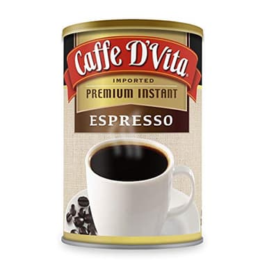Caffe D'Vita Espresso Coffee - Instant Espresso Coffee Powder, Ground Espresso Beans, Keto, Gluten Free, No Cholesterol, No Trans Fat, Kosher-Dairy Instant Coffee Drinks - 3 Oz Can