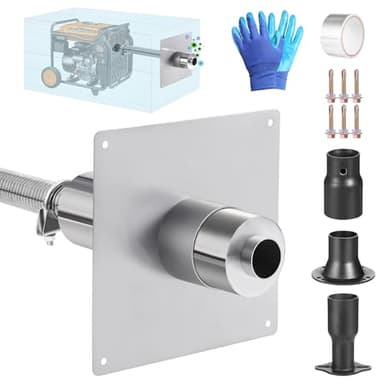 Generator Exhaust Extension Silencer Kit, Portable Generator Muffler Silencer Kit (Used in Shed Box) Exhaust Noise Reduce 80% (Silver, 25.51" Hose)