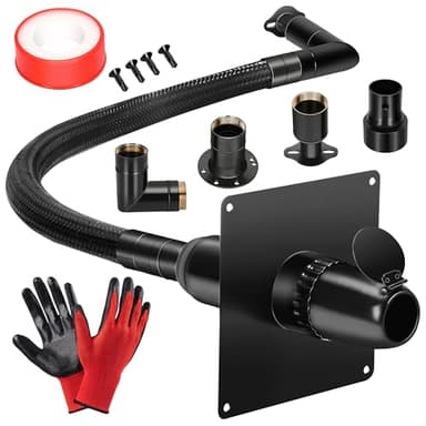 2025 Upgrade Generator Exhaust Extension Silencer Kit with Three Universal Adapters,Threaded Connector,Rain Cap and 90° Elbow–Leakproof, Weatherproof & Flexible Muffler Upgrade for Portable Generators