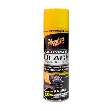 Meguiar's Ultimate Black Plastic Restorer - Restore Faded Exterior Trim, Add Shine and Protect Exterior Trim with Durability and UV Protection - Makes Trim and Plastic Look Like New, 10 Oz Aerosol