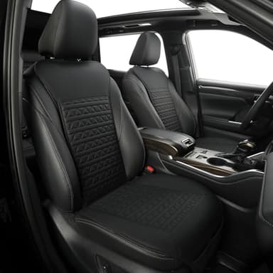 SOBONITO Car Front Seat Covers Custom Fit Dodge Ram1500-3500,Year2009-2025 Truck,Anti-Slip&Heavy Duty Leather Seat Protectors,2pcs (02Black)