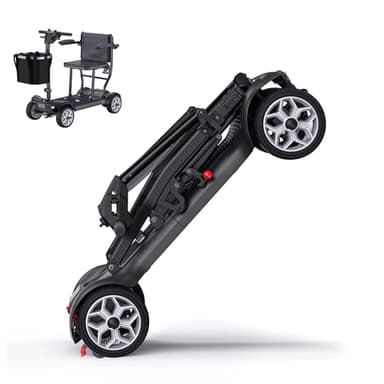 ENGWE 43.2 lbs Lightweight Folding Mobility Scooter for Seniors&Adults, 24 Miles Long Range w/Removable 240Wh ×2 Lithium Batteries – Motorized Scooter for Travel & Cruise, Air Travel Friendly