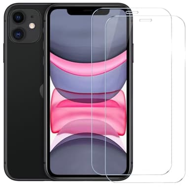 TENOC Screen Protector for iPhone 11 & iPhone XR, 2-Pack Clear 9H Tempered Glass Film Cover Sensor Protection Case Friendly for 6.1 inch