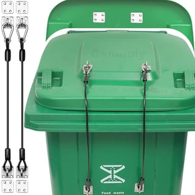 Dxmnoly Trash Can Locks for Animals, Bear Raccoon Squirrel Dog Proof, Weather-Resistant Universal Trash Bin Locks, Stainless Steel Hasps, 2 PCS