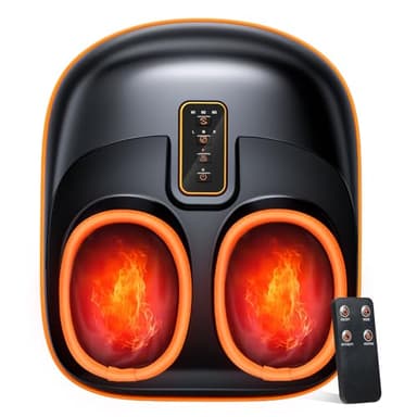 POGGT Foot Massager Machine with Heat, Upgrade 6 Airbags 29 Nodes Deep Rolling, Compression, Ankle Kneading, Shiatsu Foot Massager for Neuropathy Plantar Fasciitis, Gifts for Men Women Fits Up to 13"