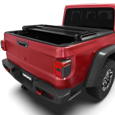 oEdRo Soft Tri-fold Truck Bed Tonneau Cover Compatible with 2020-2026 Jeep Gladiator, Fleetside 5 Feet Bed