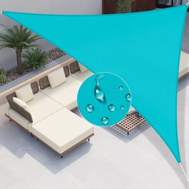 Windscreen4less 12'x12'x17' Waterproof Sun Shade Sail Right Triangle Shade Canopy Cover UV Block for Backyard Patio Deck Balcony Pergola Garden (Turquoise)