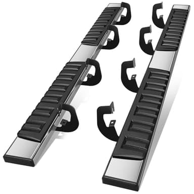 Auto Dynasty 6.75" Running Boards for Truck 2007-2019 Chevy Silverado/GMC Sierra 1500 2500HD 3500HD Crew Cab, Stainless Steel Side Steps, Chrome Nerf Bars Step Rails