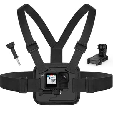 TesRock Chest Mount Harness Chest Strap Compatible with GoPro DJI Osmo AKASO Action Cameras, Comfortable and Stable Chesty for Go Pro Max Hero 13 12 11 10 9 8 7 6 5 Session