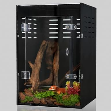 maiyuolg 10 Gallon Reptile Tank - 12x12x18 Crested Gecko Tank Enclosure - PVC Habitat with Ventilation for Lizard, Spiders & Snakes