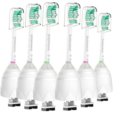 Jiuzhoudeal Replacement Toothbrush Heads for Philips Sonicare E-Series, Compatible with Sonicare Essence, Elite, Advance, CleanCare Screw-on Electric Toothbrush HX7022/66, 6 Pack