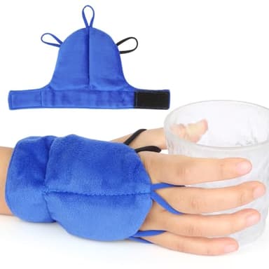 Hoomtree Weighted Gloves for Hand Tremors and Parkinson's, Improved Hand/Wrist Stability & Mobility, Adjustable Wrist, Weights Strengthening Tool (Blue, S)